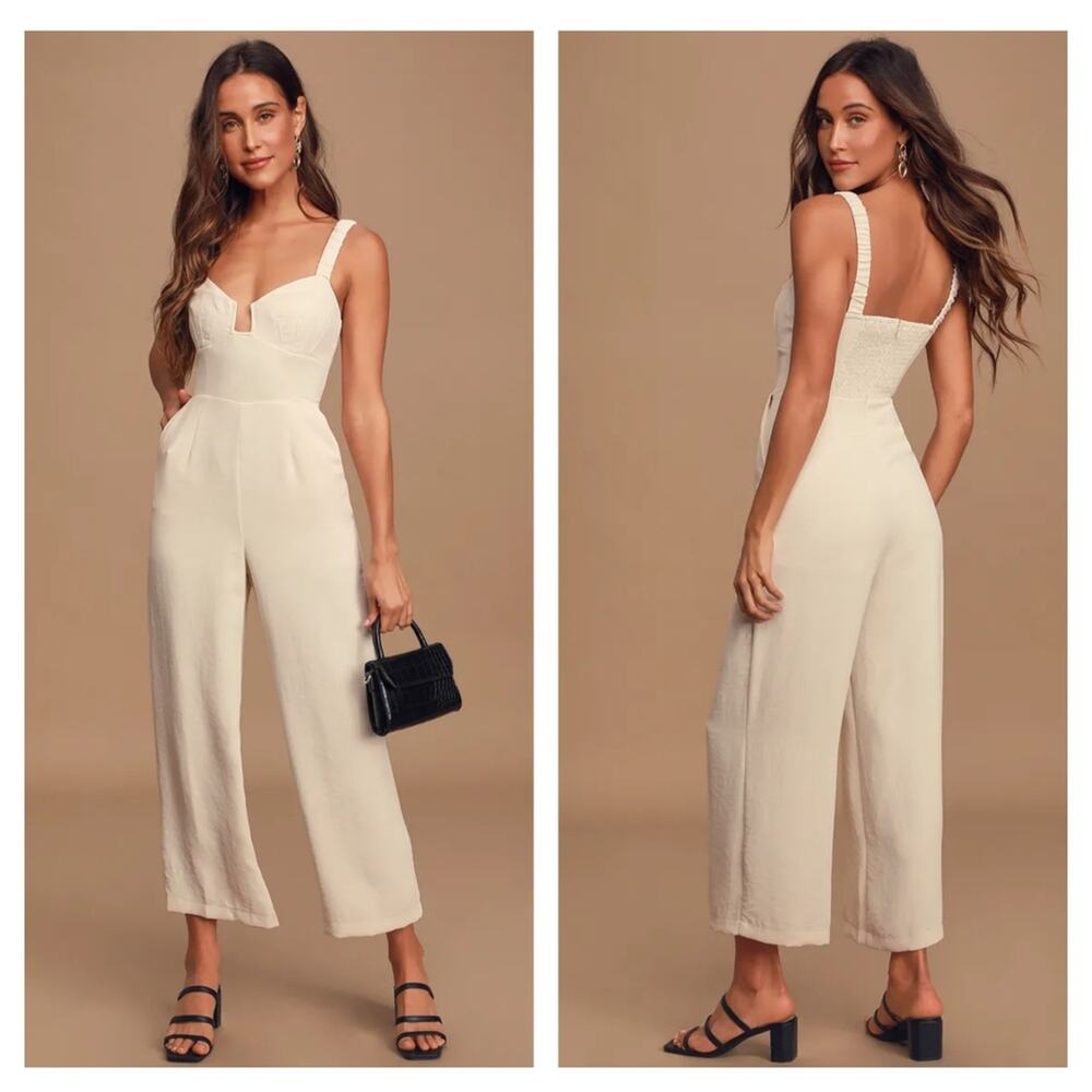 ASTR the Label Cream Jumpsuit